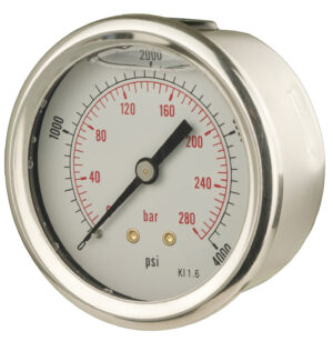 Pressure Gauge Glycerine Filled Rear Entry