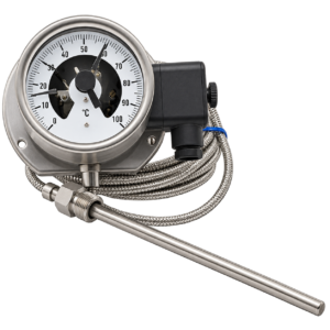 Flanged Capillary Electrical Thermometer (150mm Long)